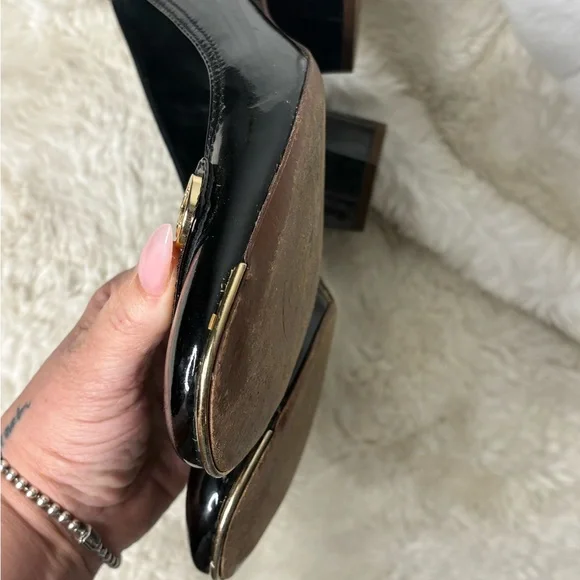 Tory Burch Black Patent Leather Heels Tory Burch Marion  Size 8 - Picture 6 of 7